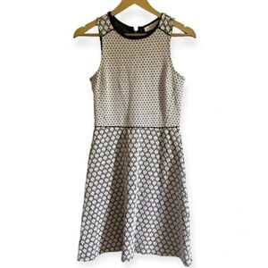 Ann Taylor LOFT Black and White Fit and Flare Dress